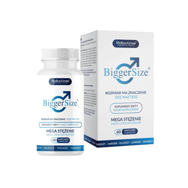 Lifestyle image featuring Bigger Size Tablets (60 pack) being used with a glass of water, signifying daily health and wellness routine - Quality Male Tablets.